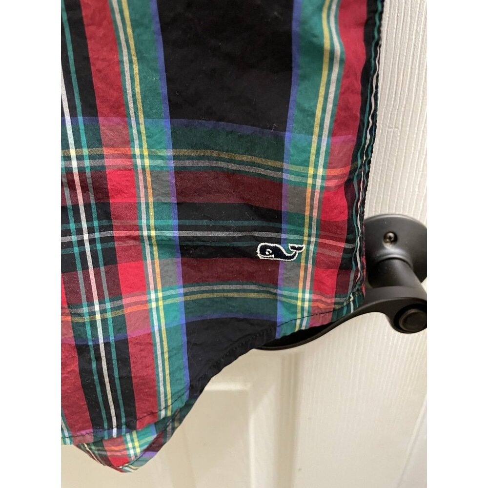 Vineyard Vines Womens Cotton Plaid Patch Shirt Sz 00 Color Block - Picture 4 of 11